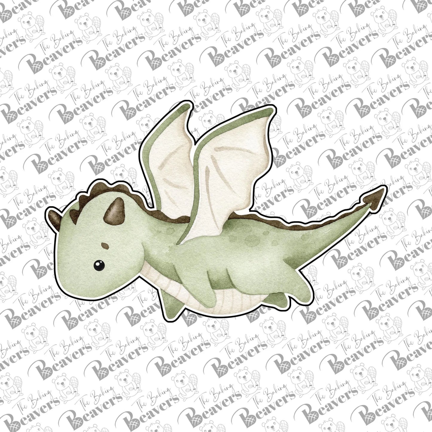 Dragon (flying) Cookie Cutter (recommend sizing up)