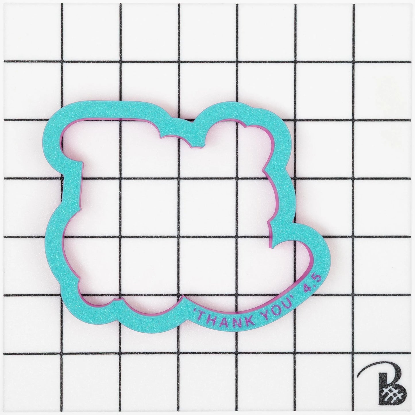 Thank You Text Cookie Cutter (optional Stencil)
