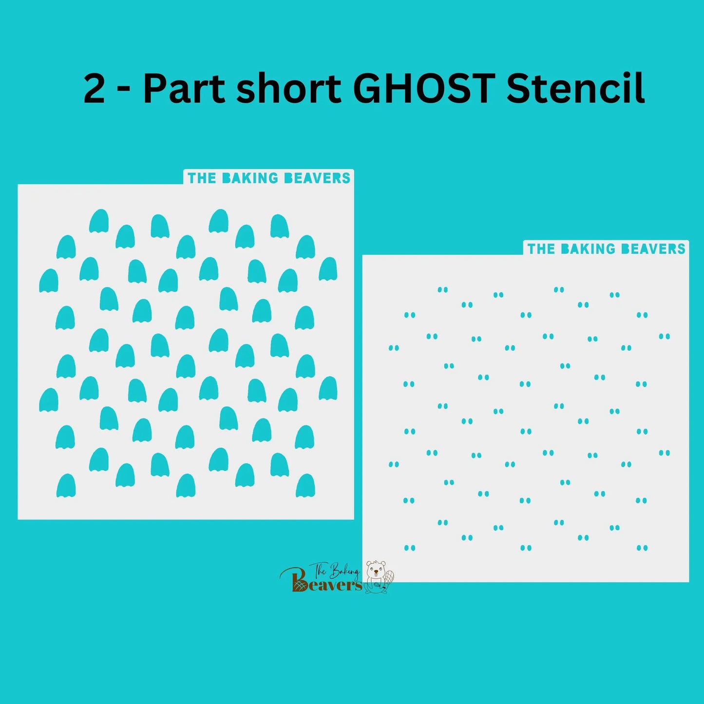 Mini Ghost Pattern Stencil (2 parts)