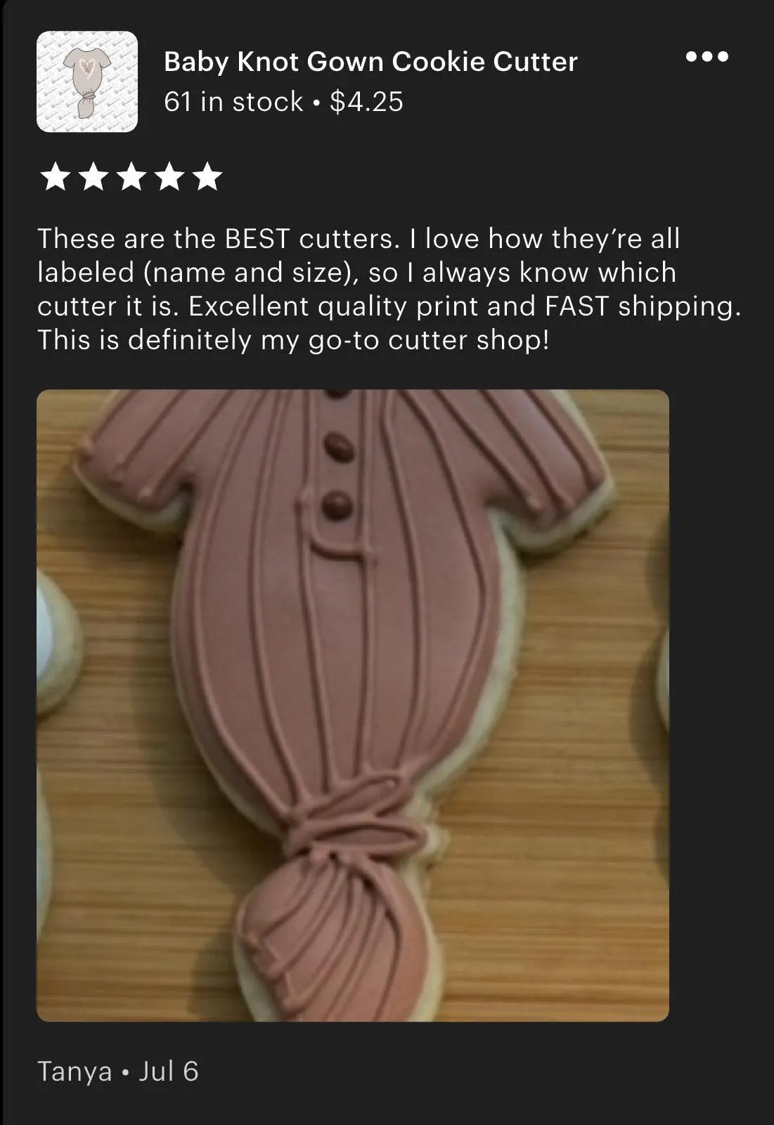 Baby Knot Gown Cookie Cutter