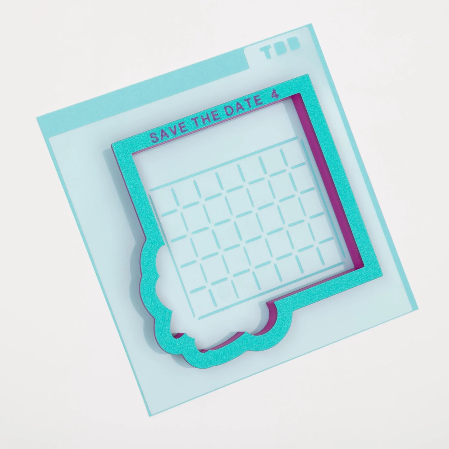 Save The Date Plaque Cookie Cutter (optional Grid Stencil)
