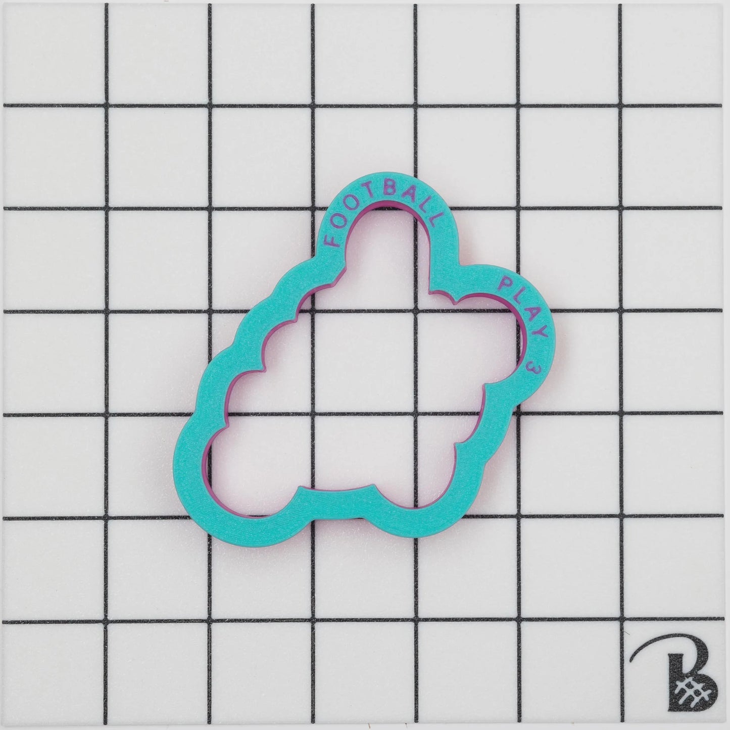 Football PLAY Cookie Cutter (optional stencil)