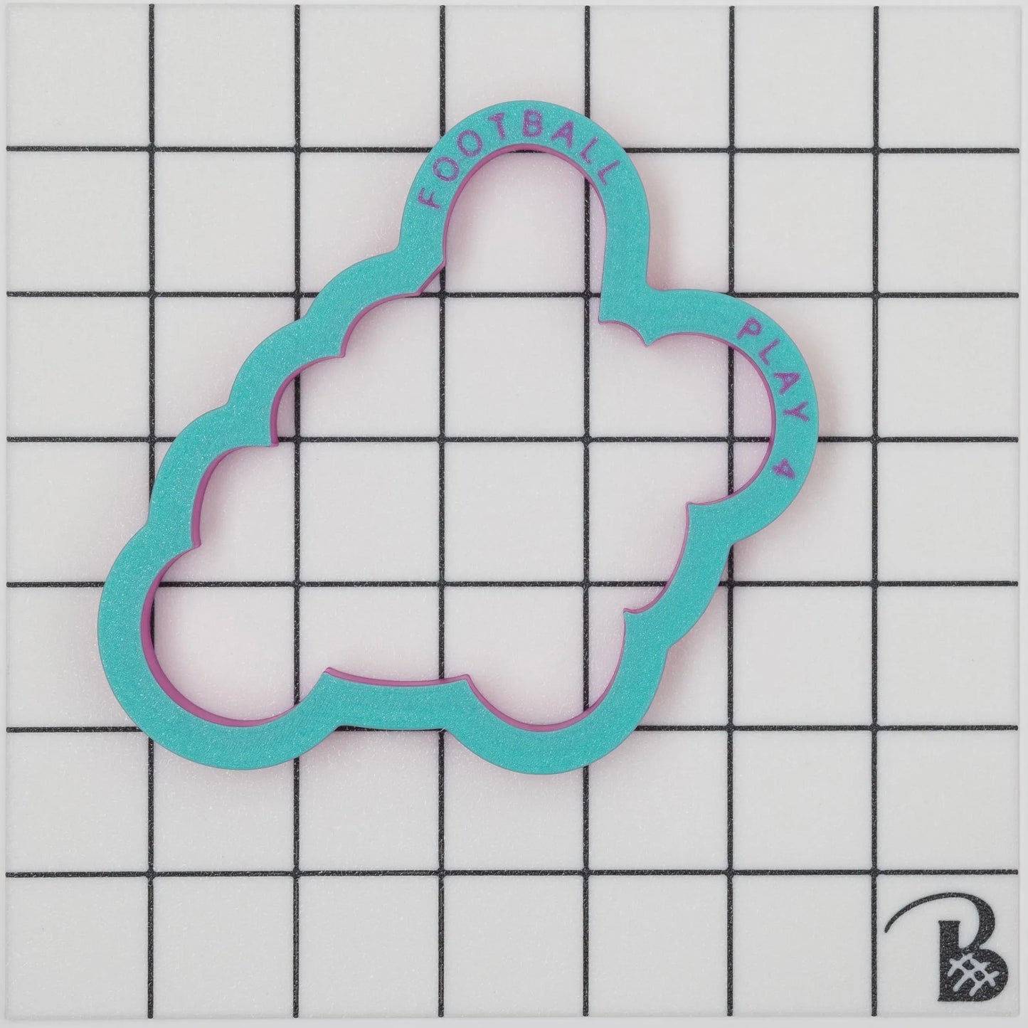 Football PLAY Cookie Cutter (optional stencil)