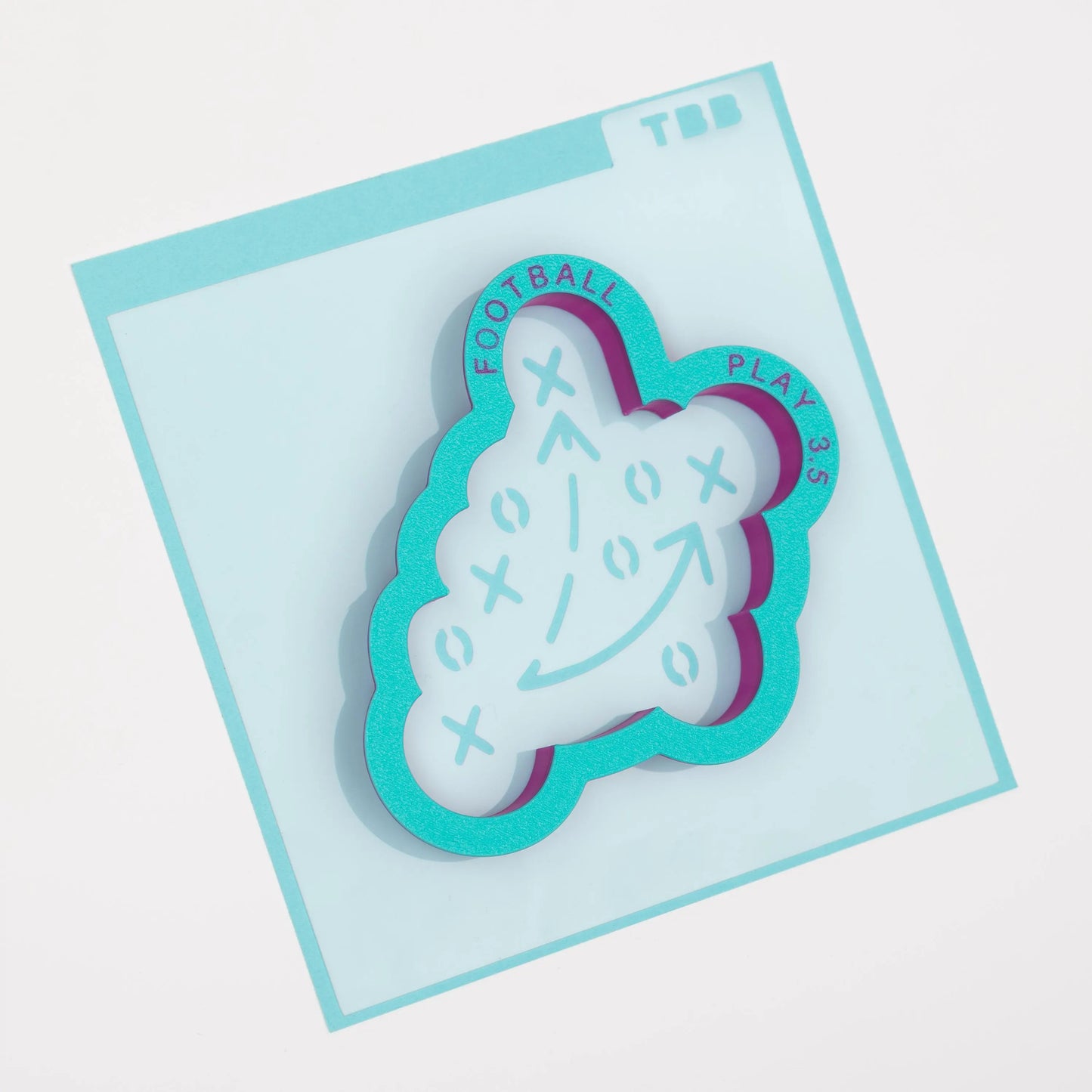 Football PLAY Cookie Cutter (optional stencil)