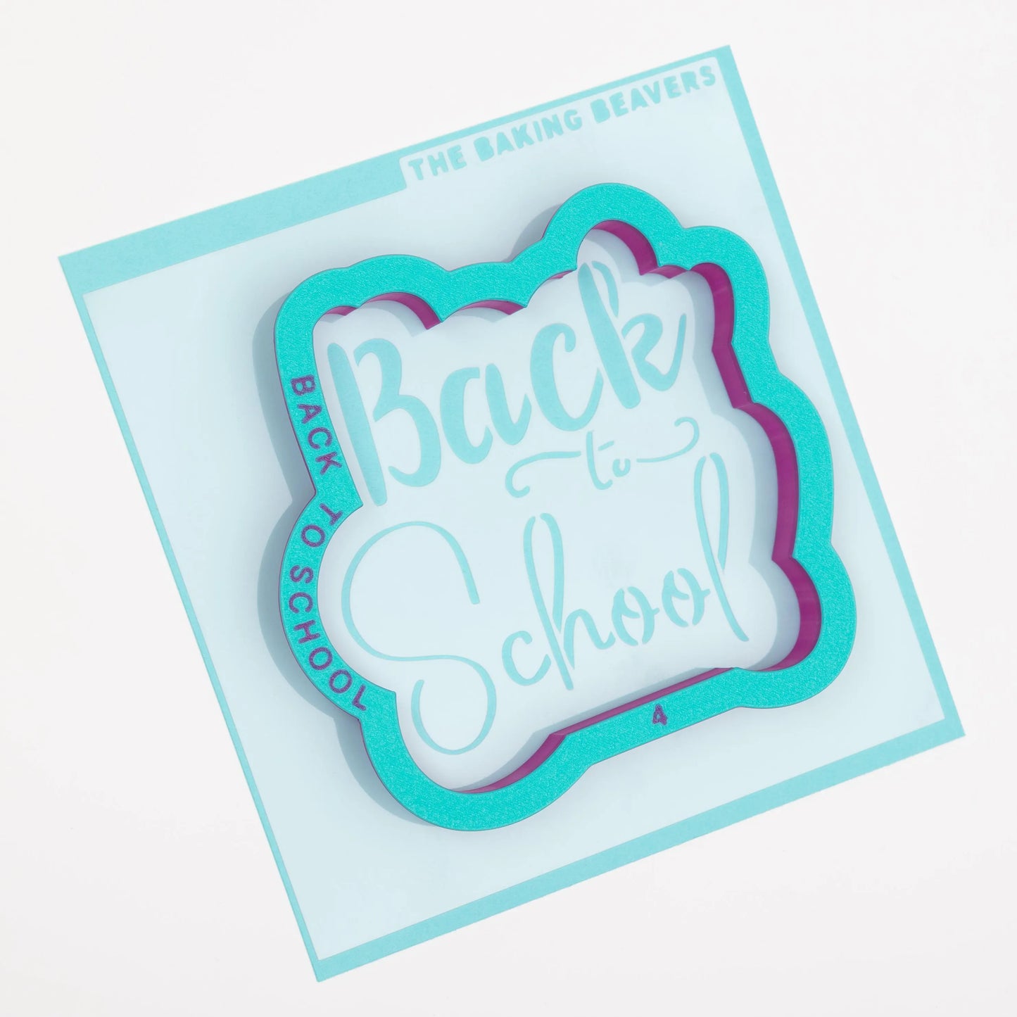 Back to School Text Plaque Cookie Cutter (with or without stencil)