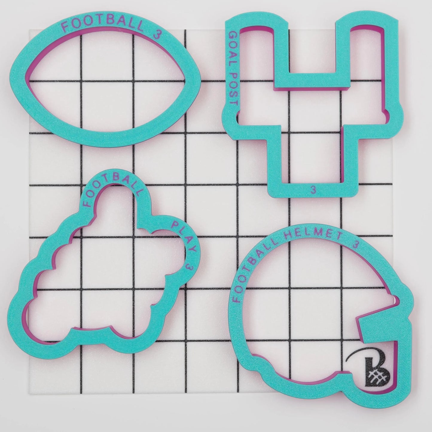 Football PLAY Cookie Cutter (optional stencil)