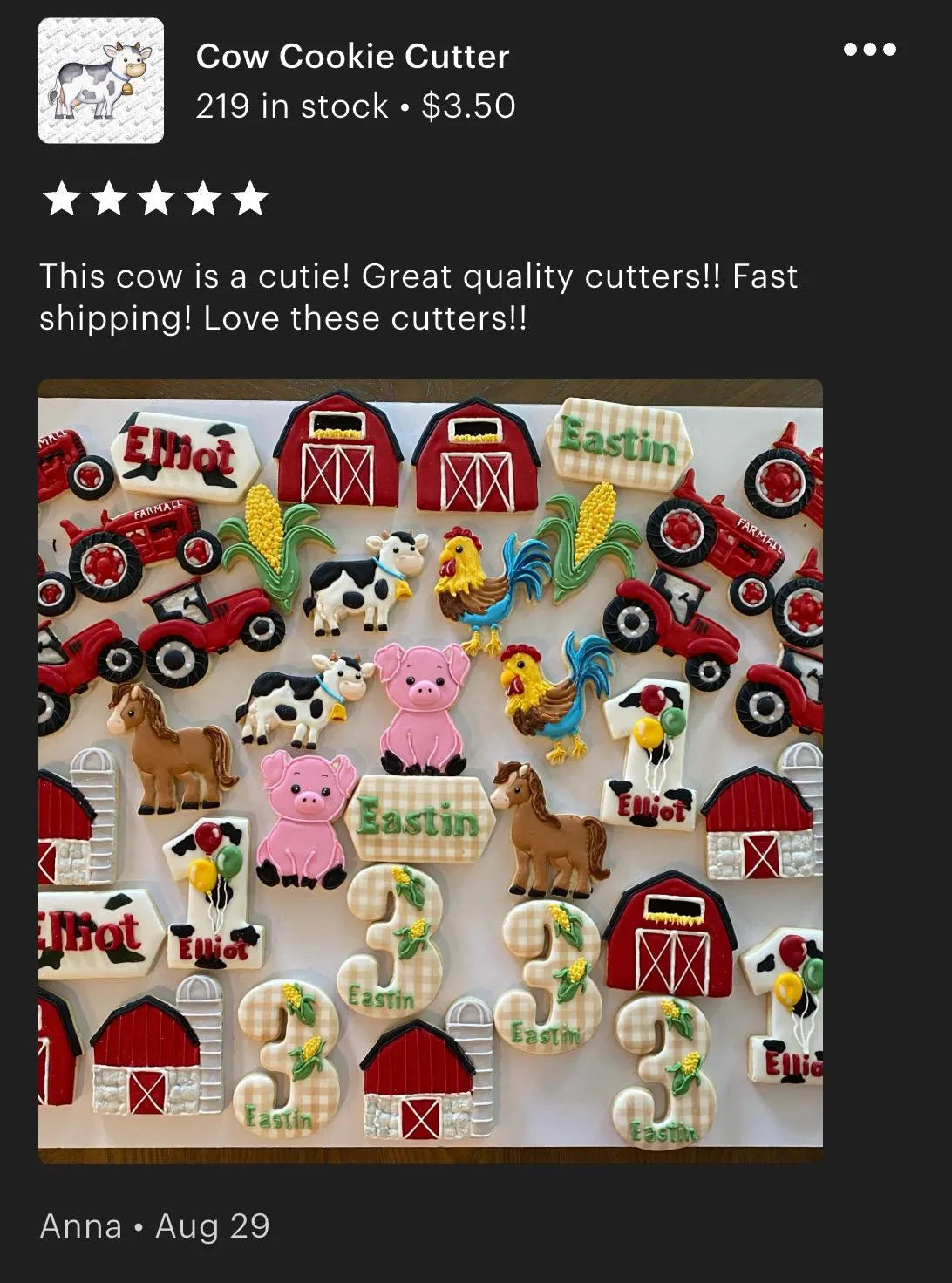 Cow Cookie Cutter (recommend sizing up)