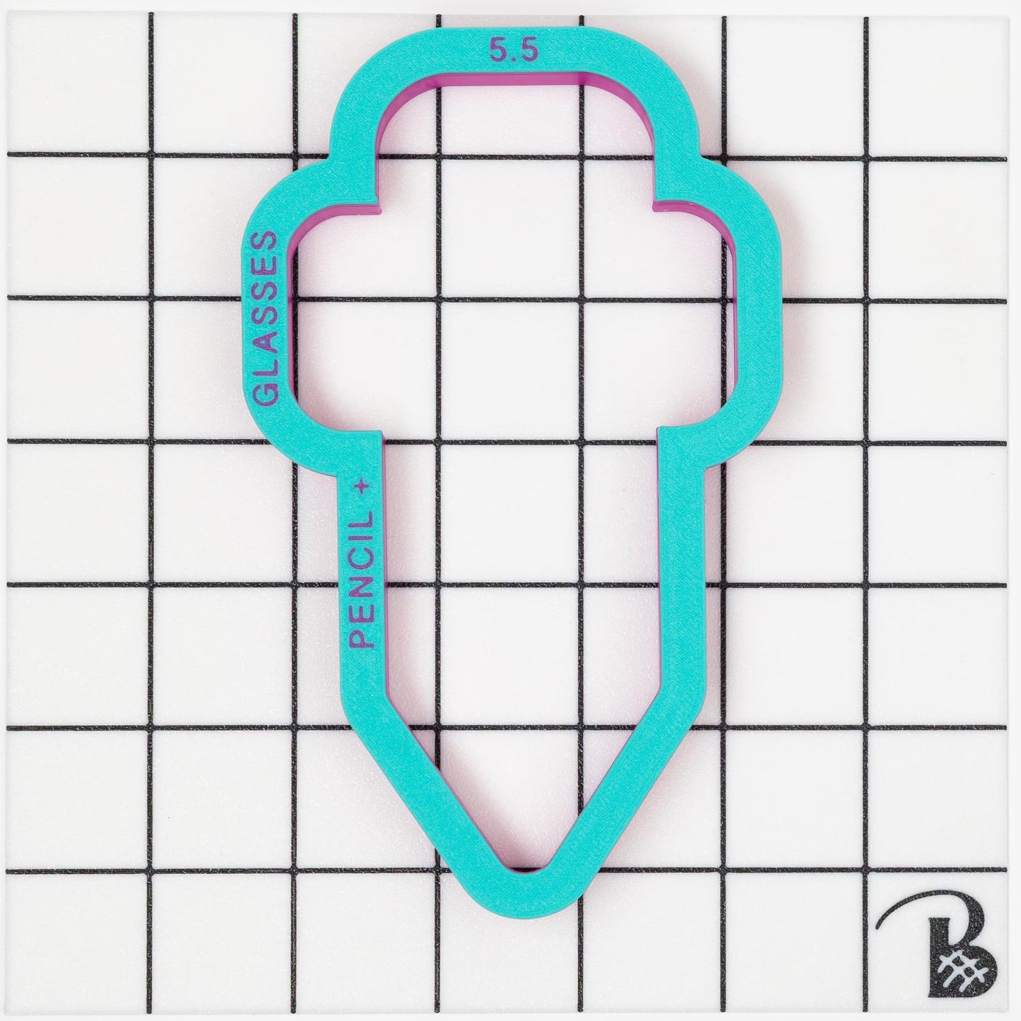 Pencil with Glasses Cookie Cutter (recommend sizing up)