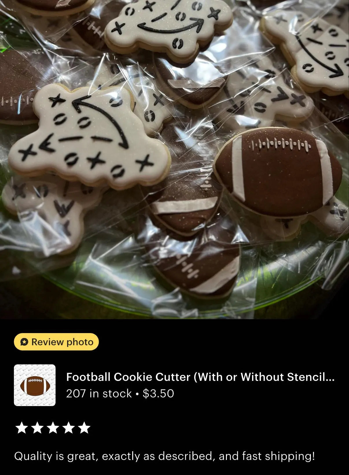 Football Cookie Cutter (With or Without Stencil of Laces and White Lines)