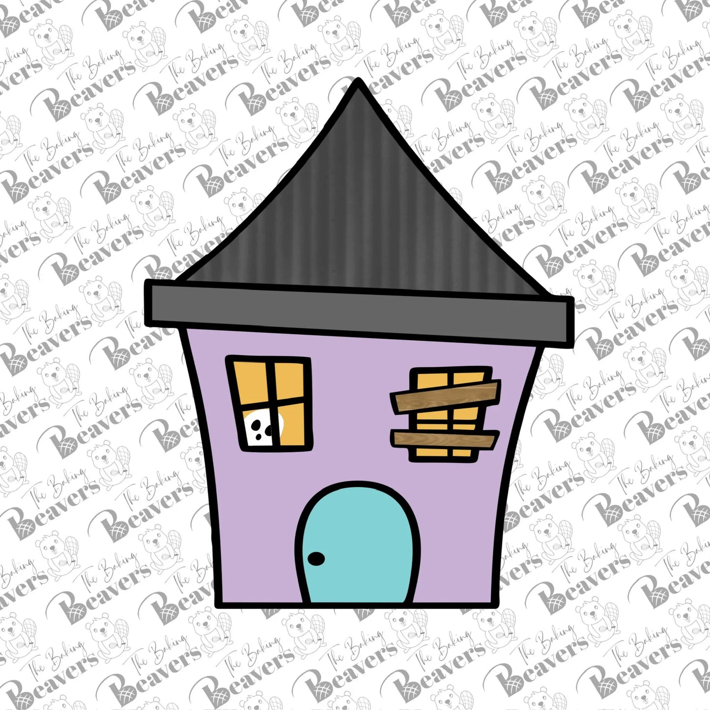 Simple Haunted House Cookie Cutter