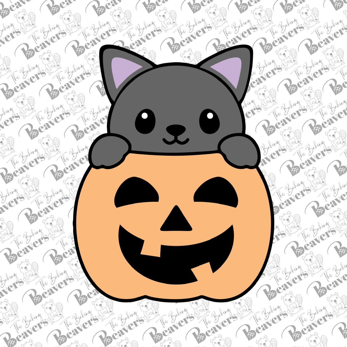 Halloween Black Cat in Pumpkin Cookie Cutter