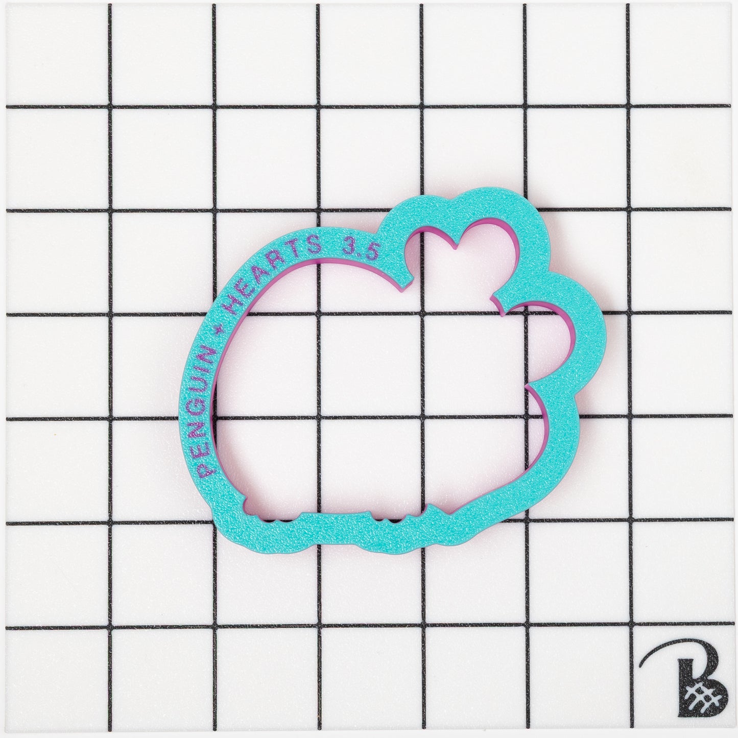 Penguin with Stacked Hearts Cookie Cutter