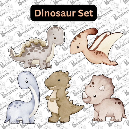 Dinosaur Set of 5 Cookie Cutters (updated)