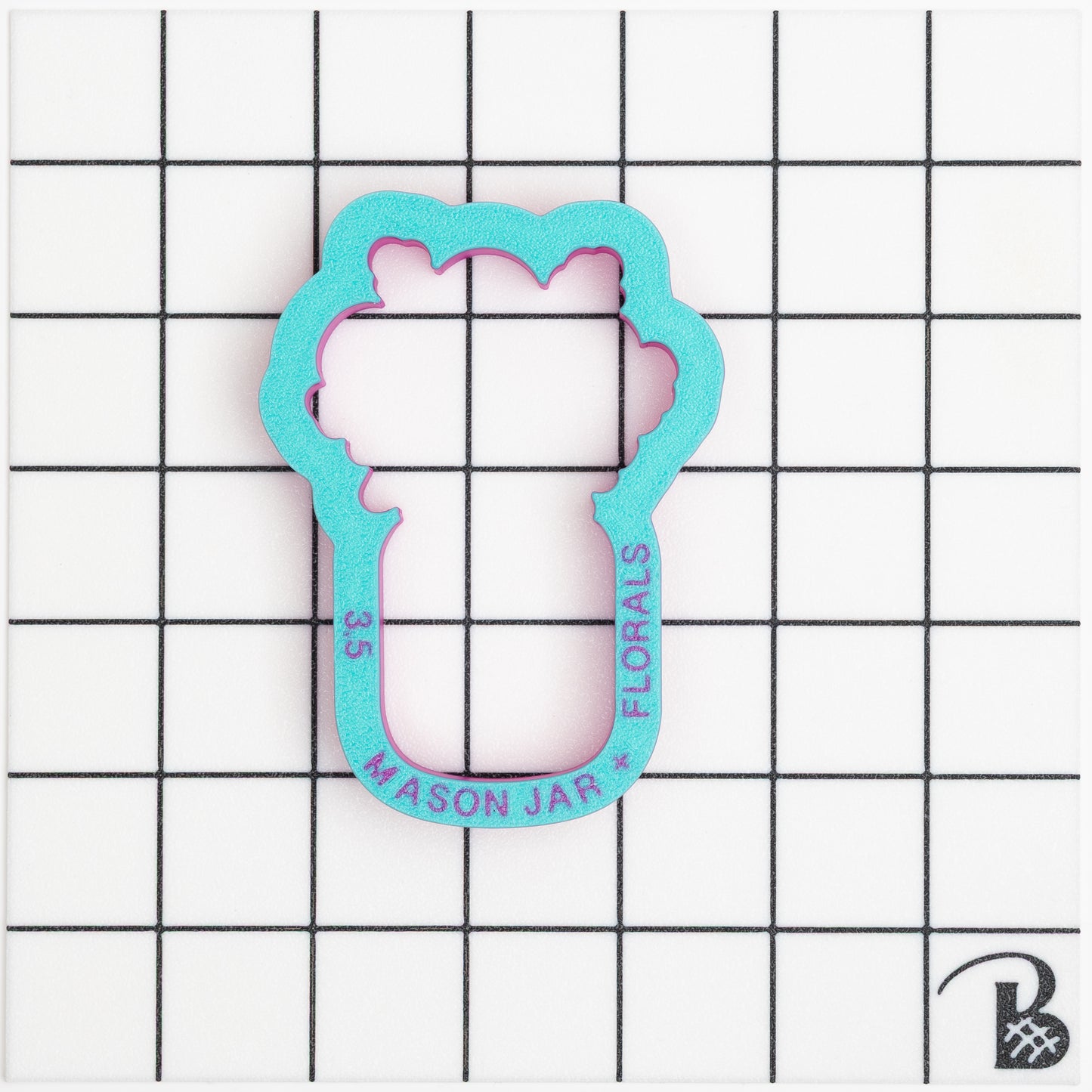 Floral Mason Jar Cookie Cutter