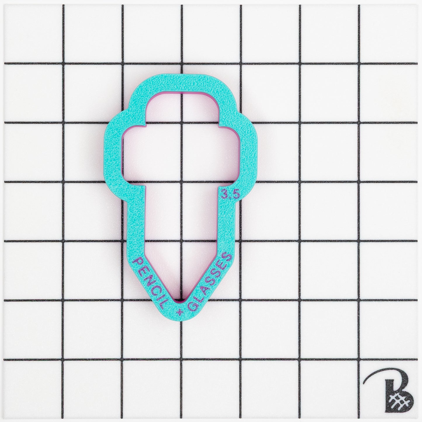 Pencil with Glasses Cookie Cutter (recommend sizing up)
