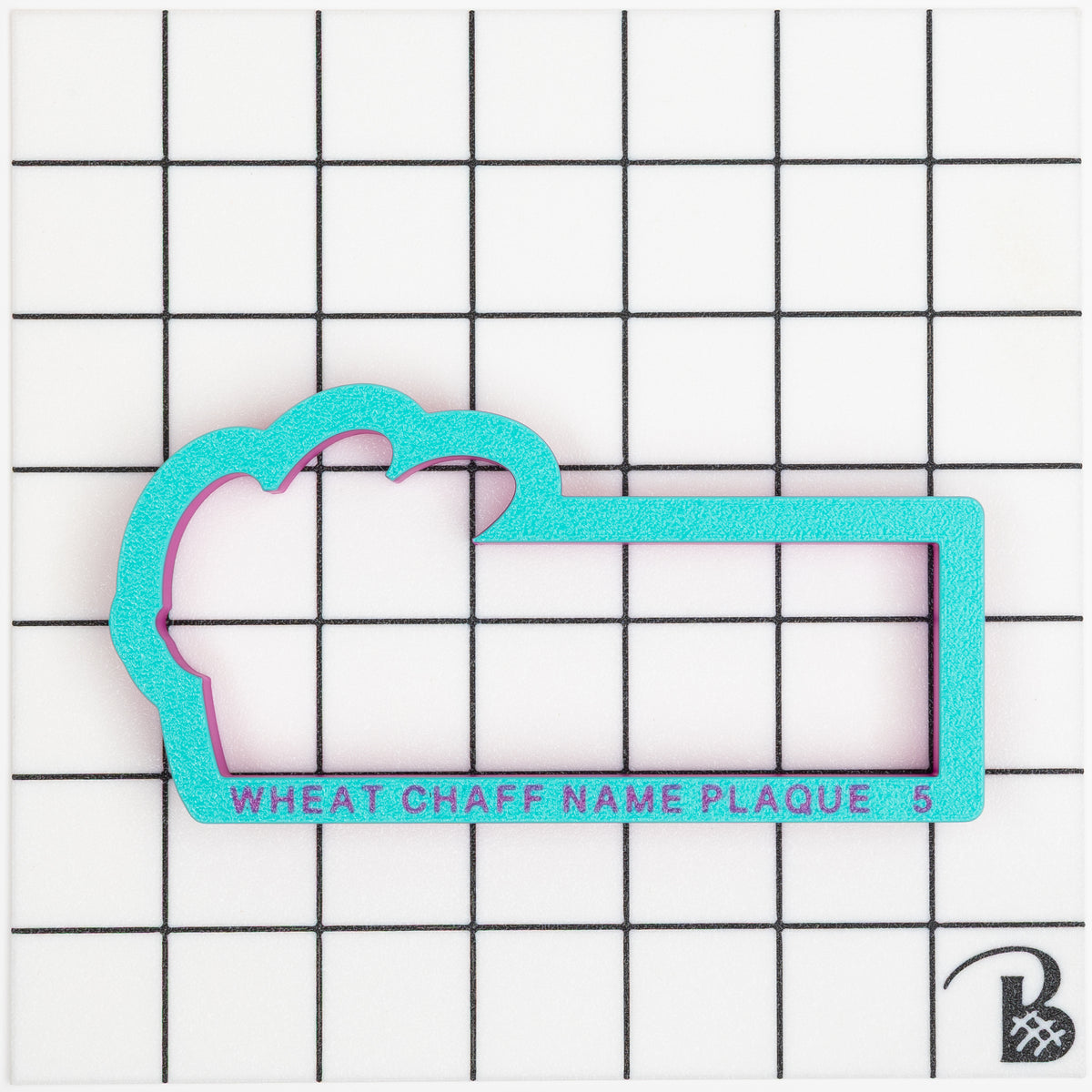 Wheat Chaff Personalized Name Plaque Cookie Cutter (recommend sizing up)