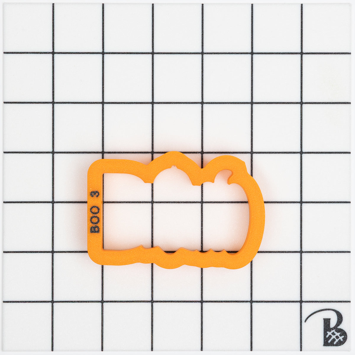 Boo Text plaque with Ghost wearing Baseball Cap Cookie Cutter