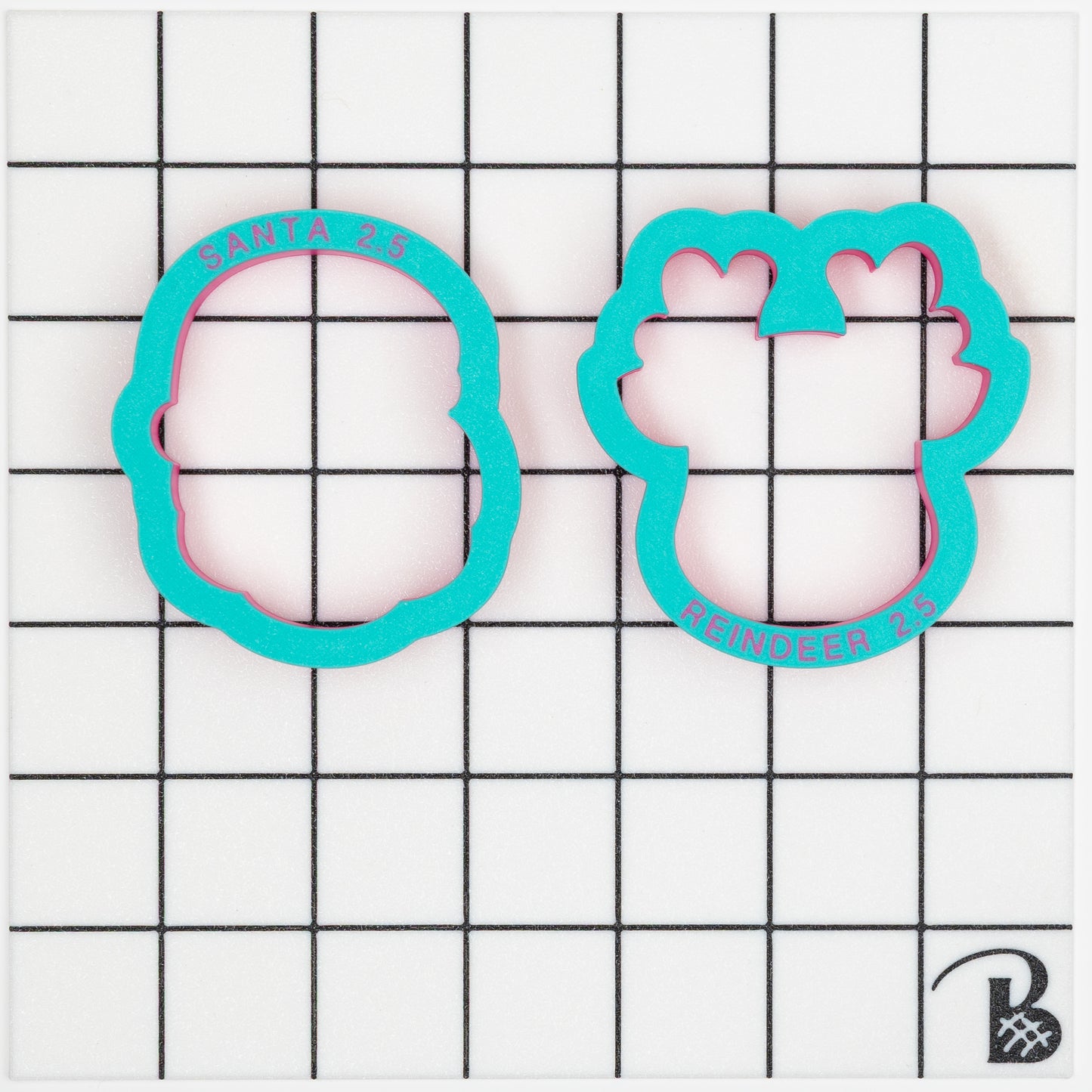 Santa & Rudolph Faces (chunky version) Cookie Cutters (Set of 2)