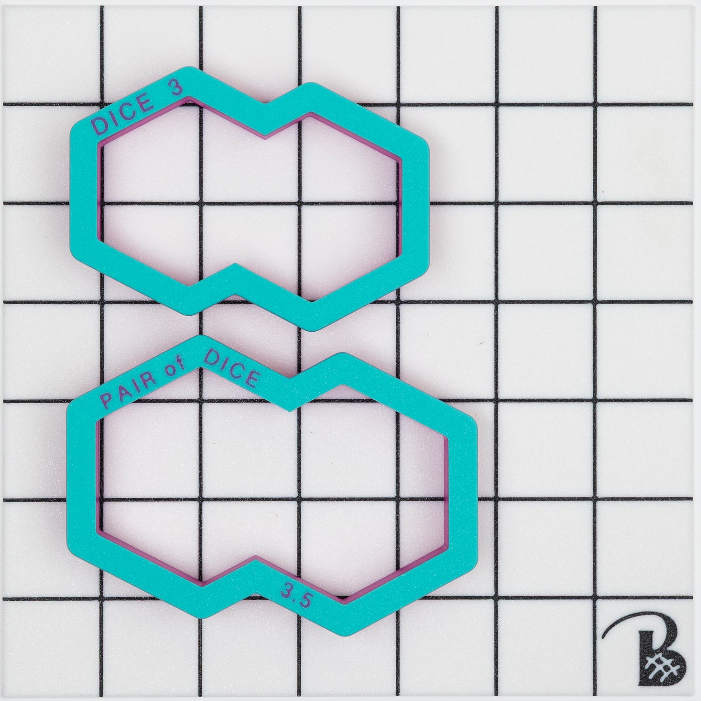Pair of Dice Cookie Cutter (recommend sizing up)
