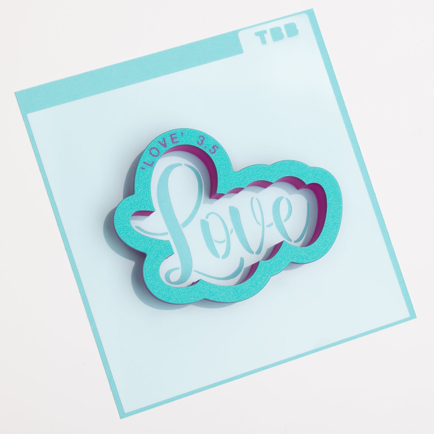 Love Text #2 Cookie Cutter (With or Without Stencil)