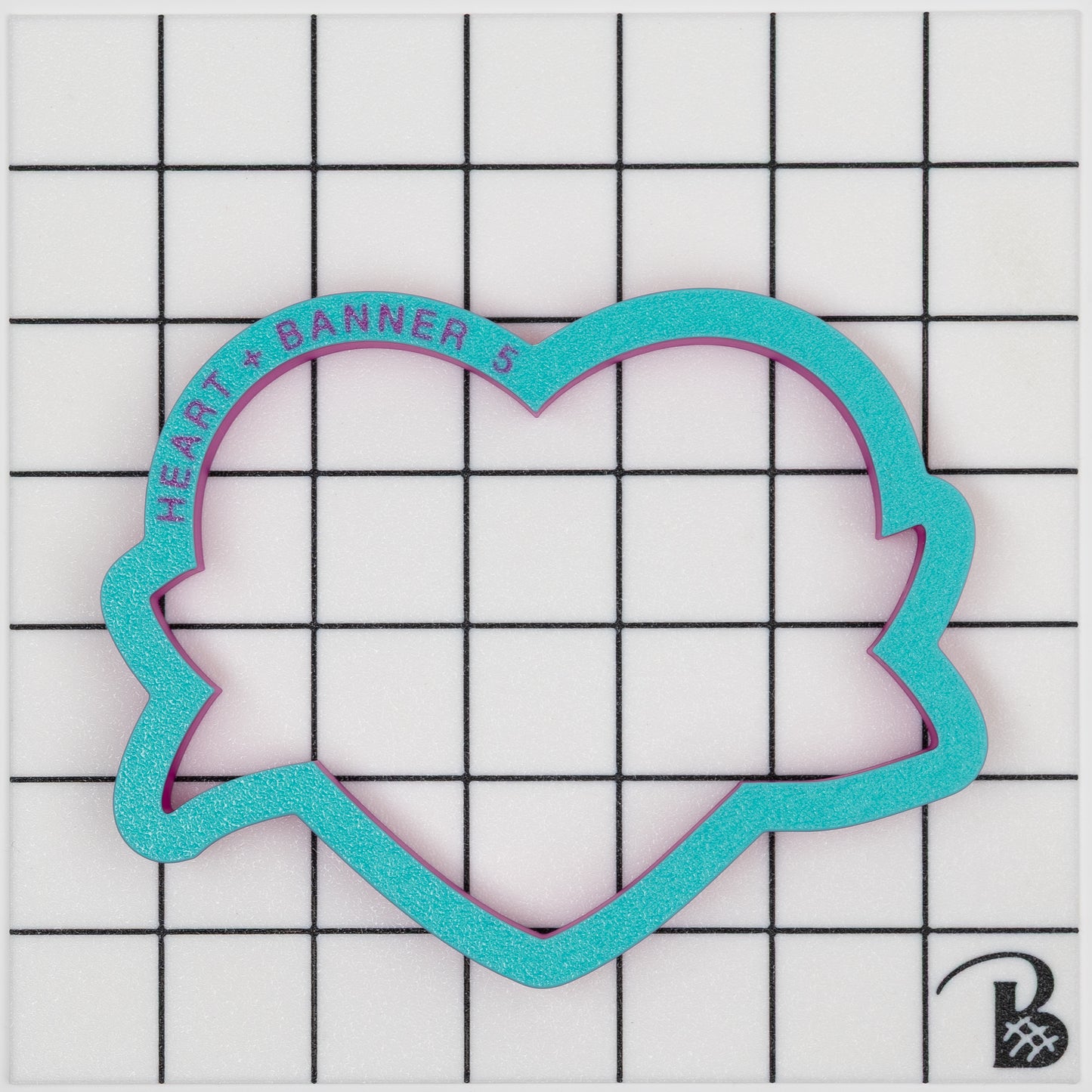 Heart with Personalization Banner Cookie Cutter