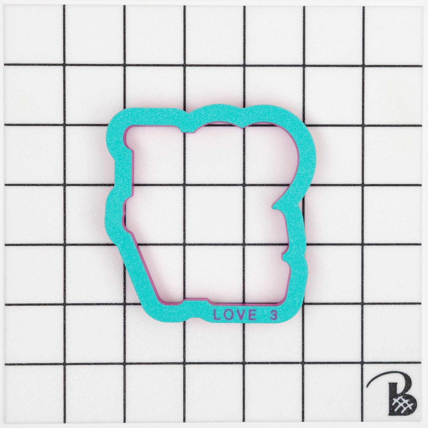 Love Sign with heart Cookie Cutter (With or Without Stencil)