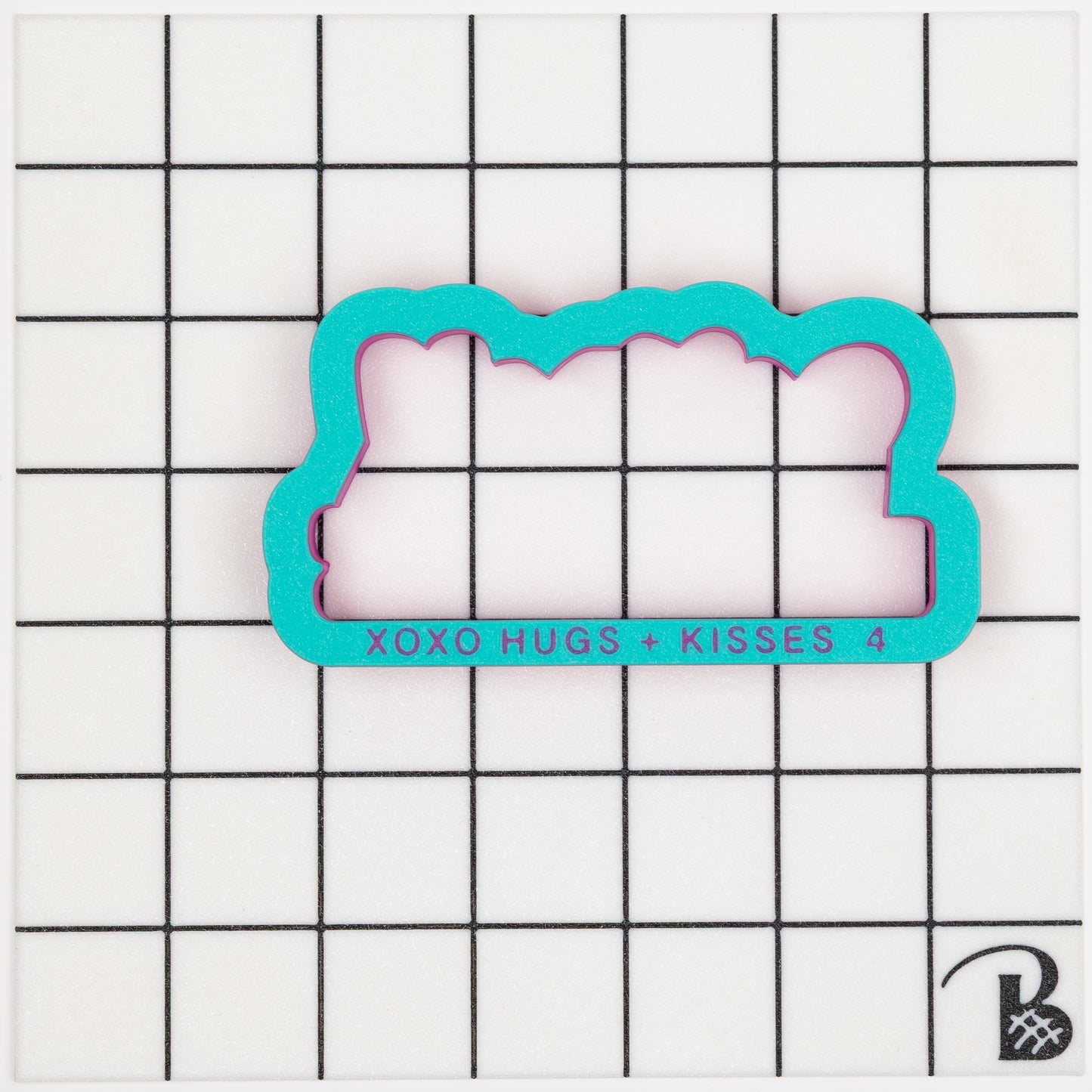 'XOXO Hugs and Kisses' Text Cookie Cutter (optional Stencil) (recommend sizing up)