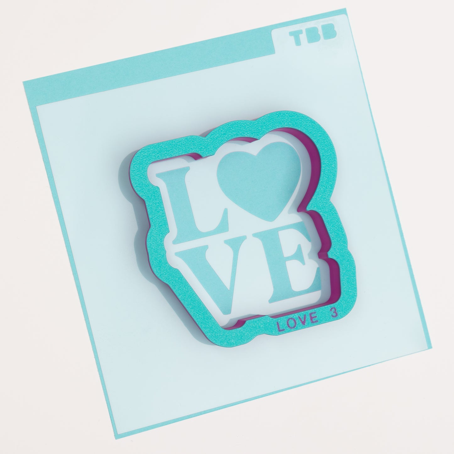 Love Sign with heart Cookie Cutter (With or Without Stencil)