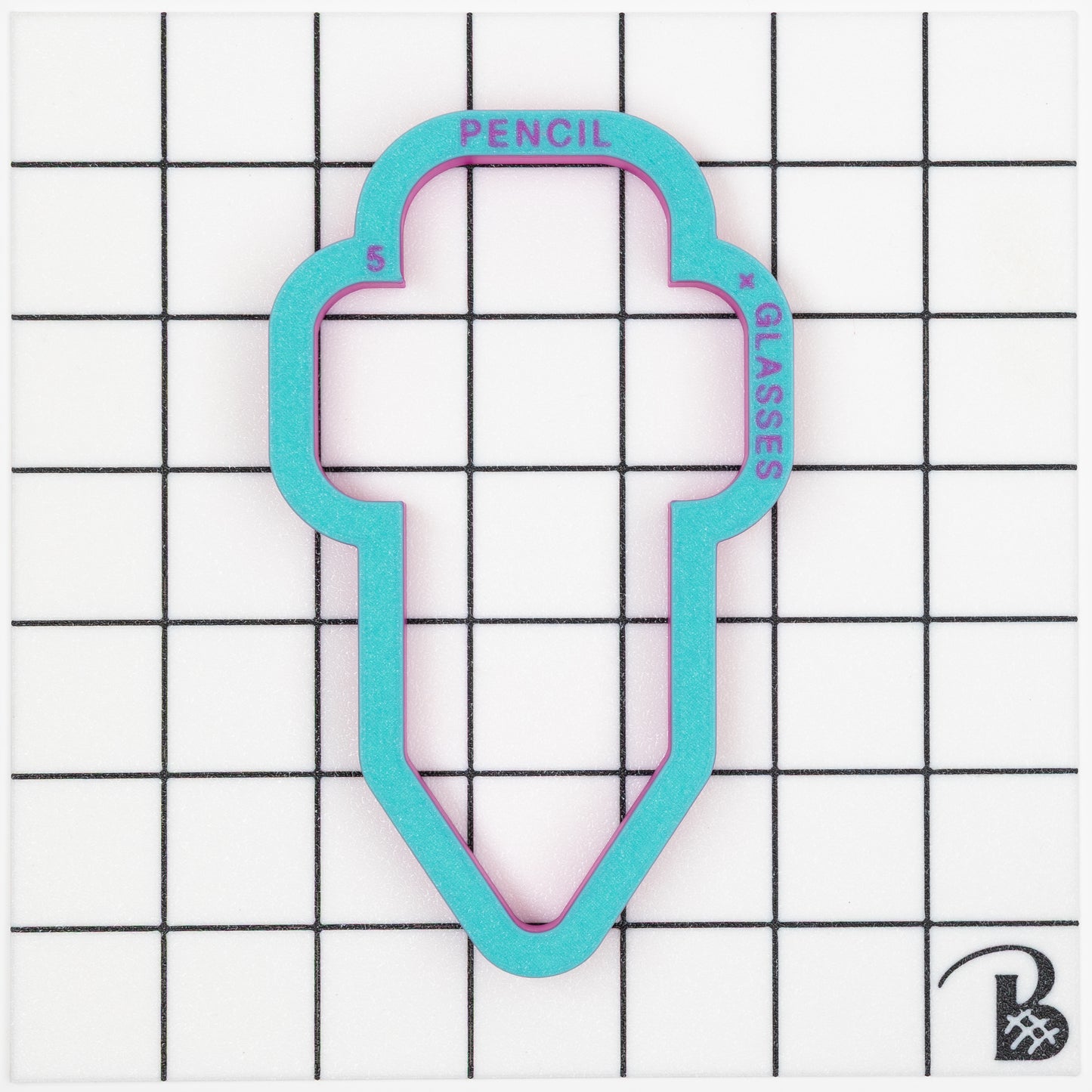 Pencil with Glasses Cookie Cutter (recommend sizing up)