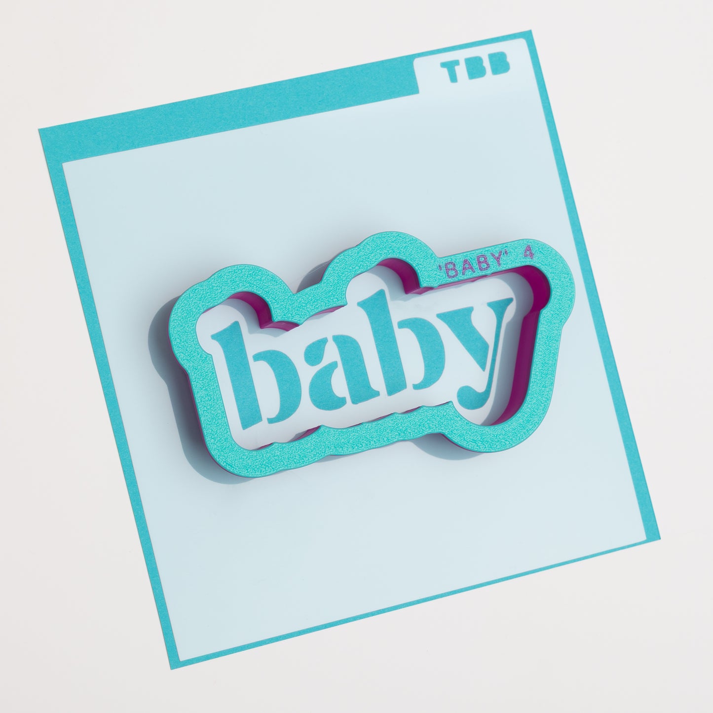 Baby Print Text Cookie Cutter (optional Stencil) (recommend sizing up)