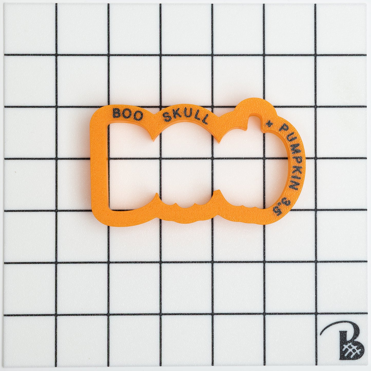 Boo Text with Skull and Pumpkin Cookie Cutter (recommend sizing up)