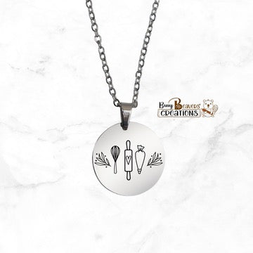 Baker/Cookier Tools Necklace (Whisk, Roller, Icing Bag)