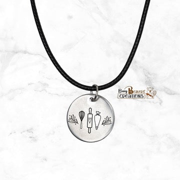 Baker/Cookier Tools Necklace (Whisk, Roller, Icing Bag)