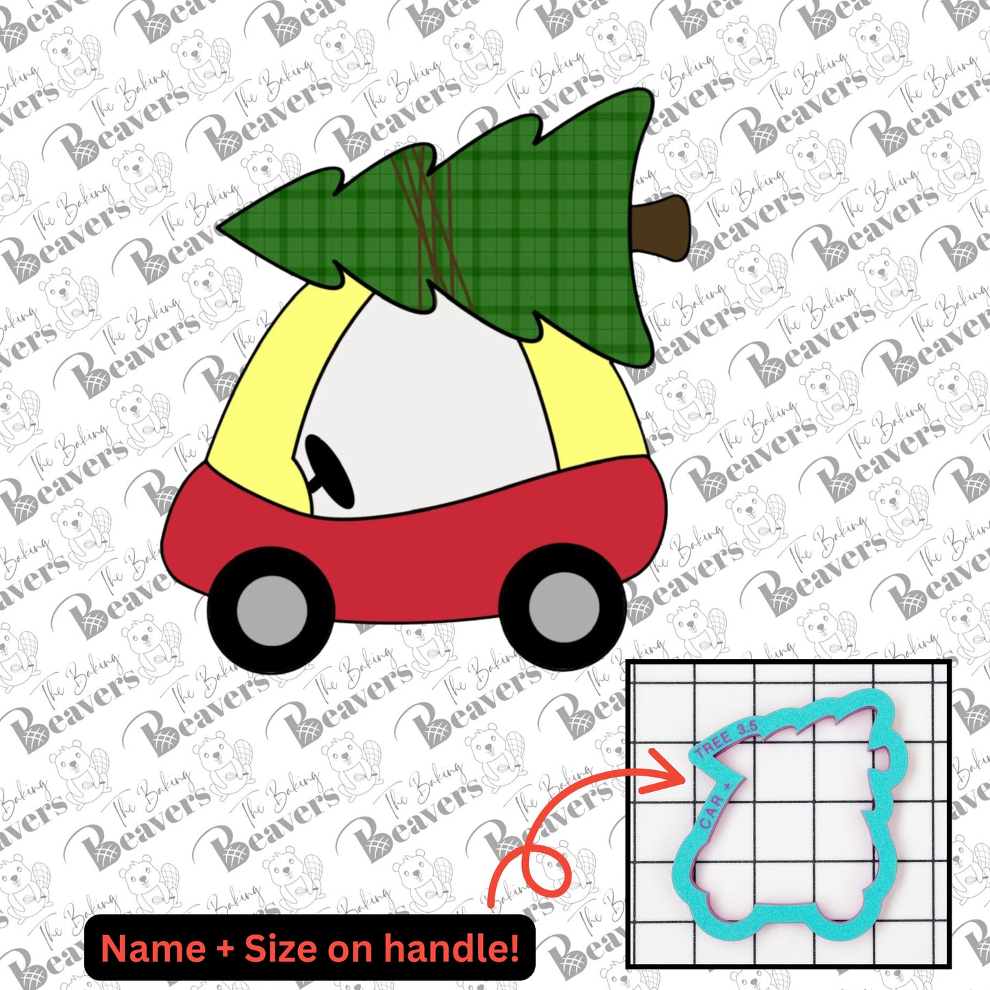 Christmas Tree on Play Car Cookie Cutter