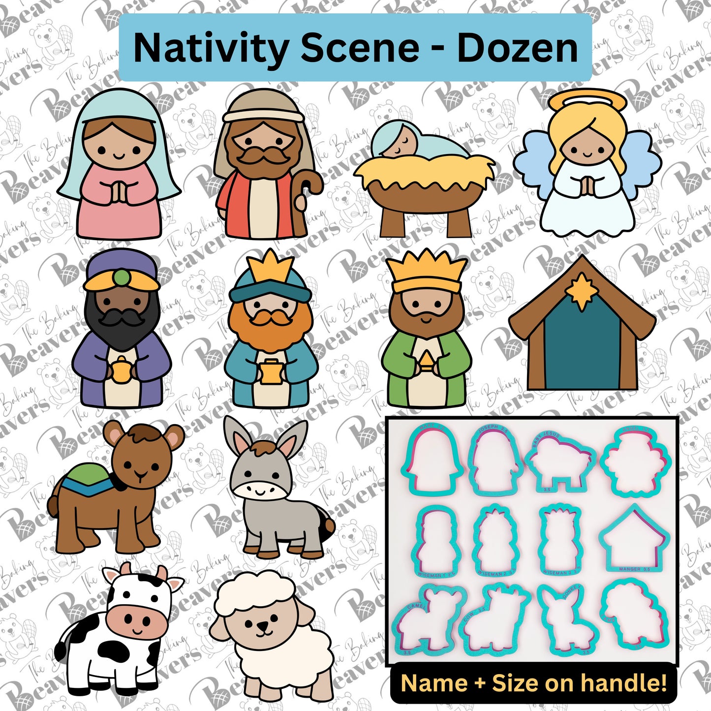 Nativity Scene DOZEN Cookie Cutters (Set of 12)