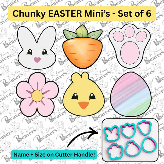 Chunky Easter Minis - Set of 6 Cookie Cutters (available in larger sizes too)