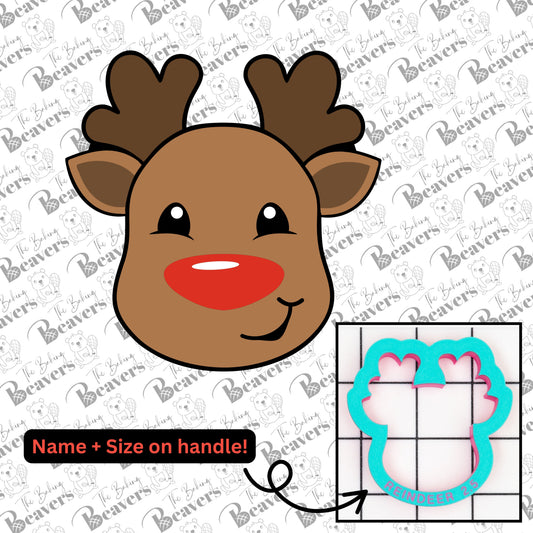 Reindeer Face (chunky version) Cookie Cutter / Rudolph