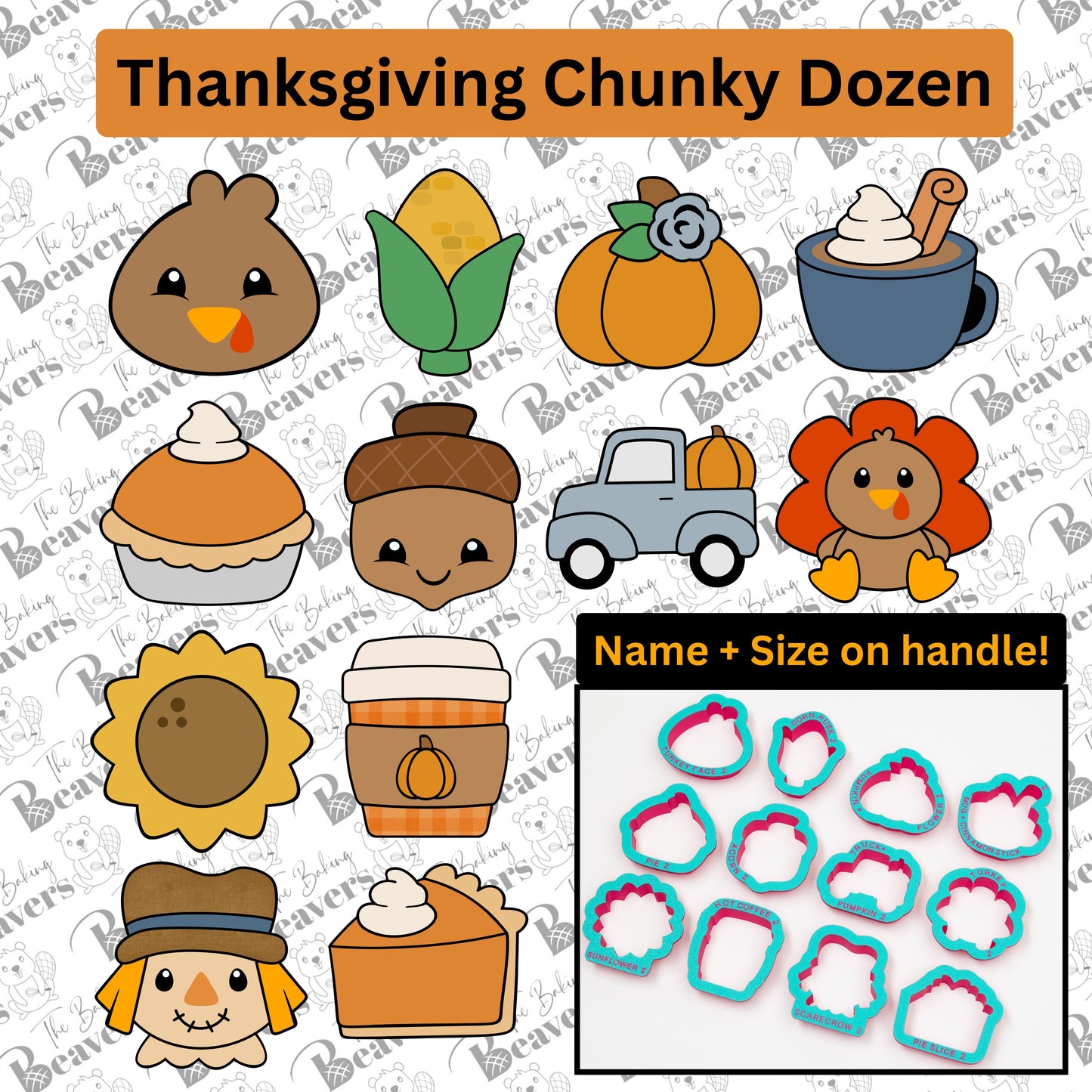 Thanksgiving/Fall Chunky Dozen Set Cookie Cutters
