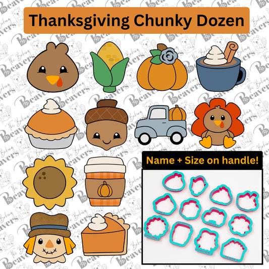 Thanksgiving/Fall Chunky Dozen Set Cookie Cutters
