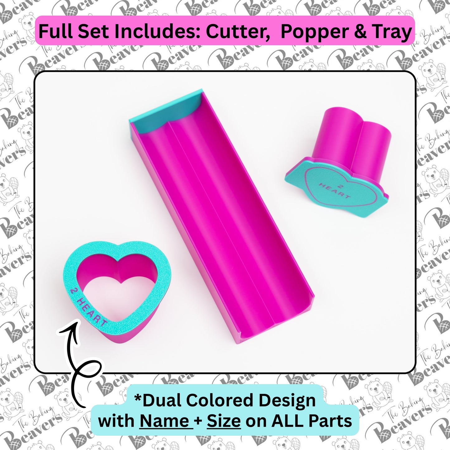 Heart Cake Pop Set (Cutter, Popper and Tray)