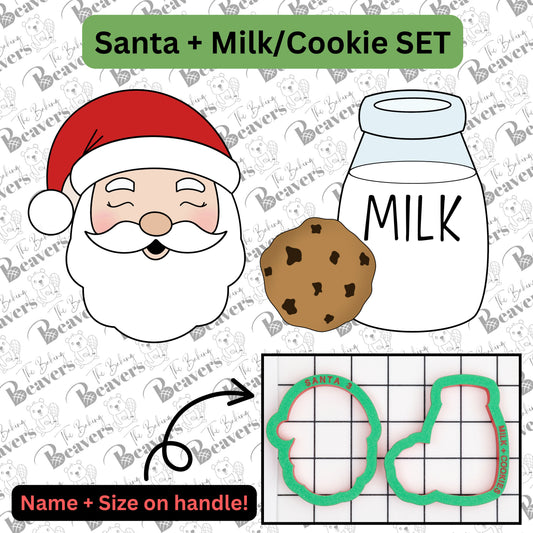 Santa & Milk and Cookies (Set of 2) Cookie Cutter