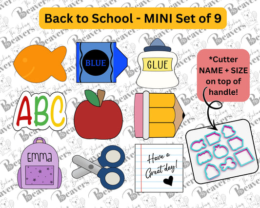 Back to School Cookie Cutter Set of 9 Minis