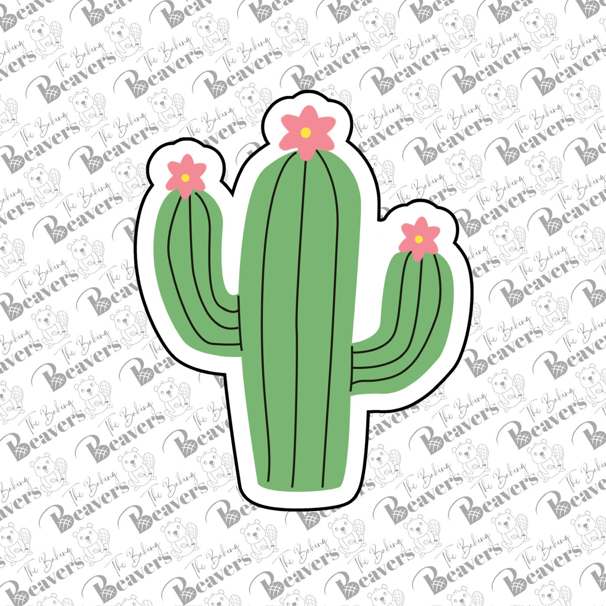 Cactus with Flowers Cookie Cutter