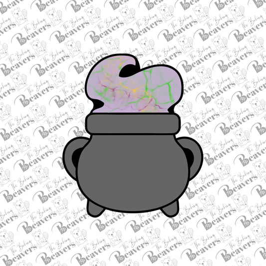 Cauldron (version 2) with steam Cookie Cutter