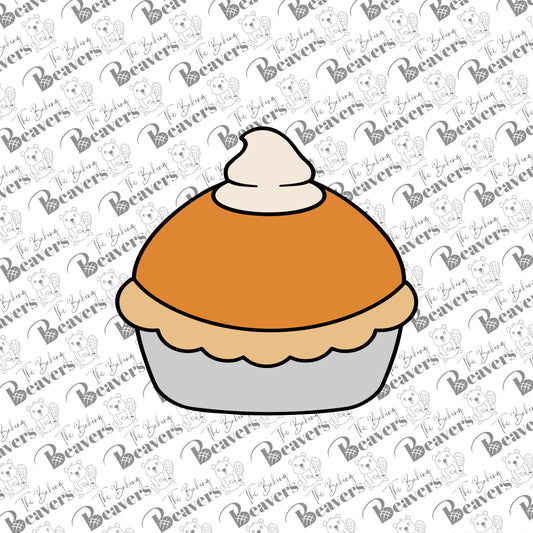 Pie with Whipped Cream (chunky version) Cookie Cutter | Holiday Pie Cookie Cutter