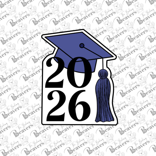 YEAR w/ grad cap Plaque Cookie Cutter