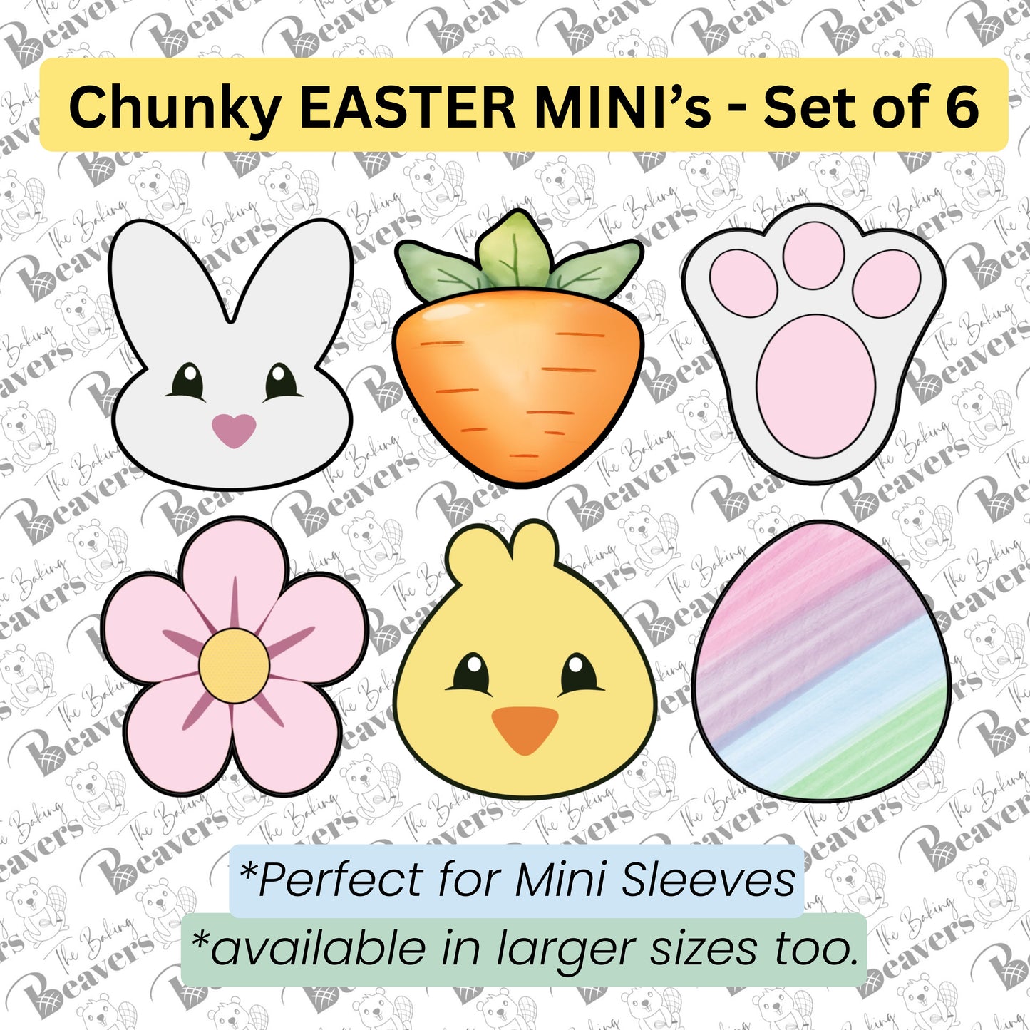 Chunky Easter Minis - Set of 6 Cookie Cutters (available in larger sizes too)