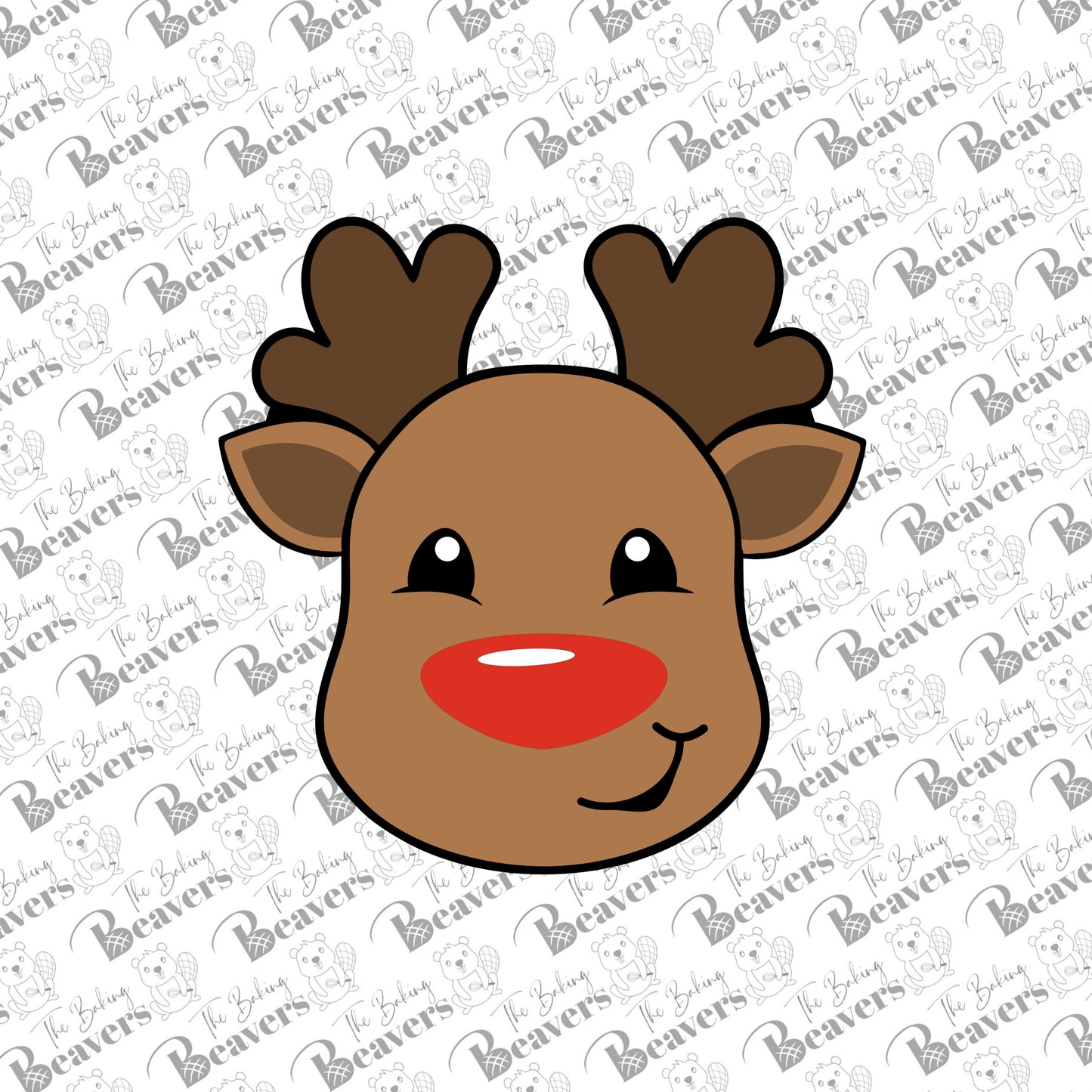 Reindeer Face (chunky version) Cookie Cutter / Rudolph
