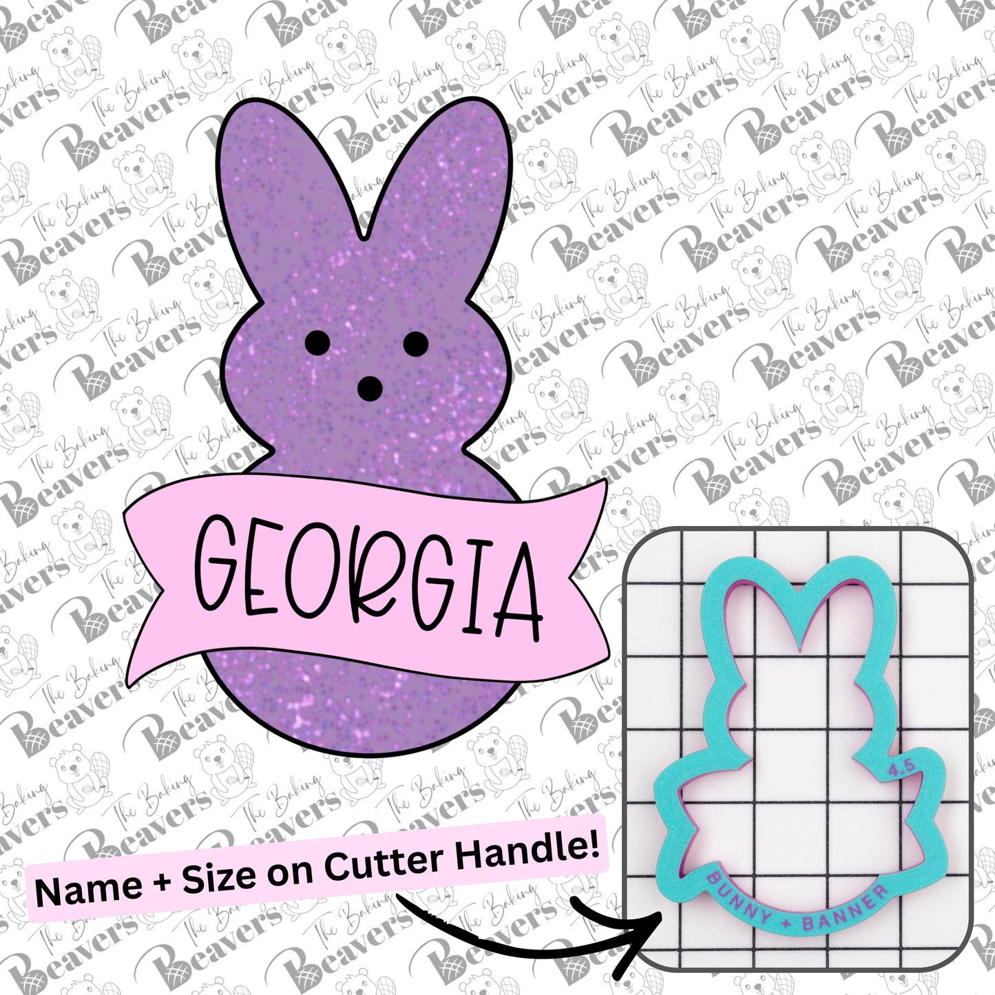 Bunny with Banner Cookie Cutter