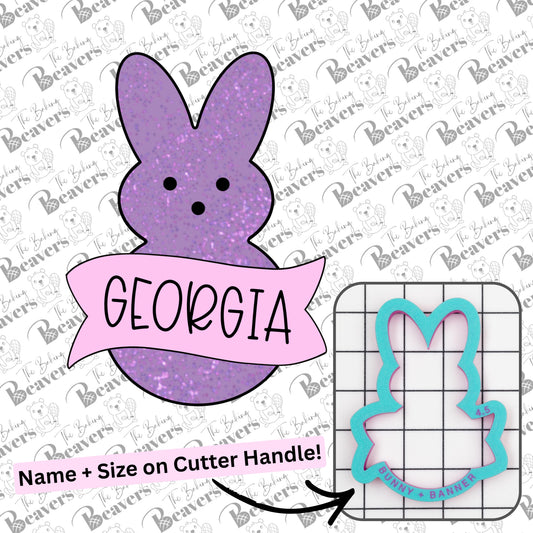 Bunny with Banner Cookie Cutter